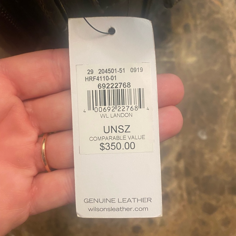 NWT genuine leather messenger or lap top bag from Wilson’s Leather. Never used.